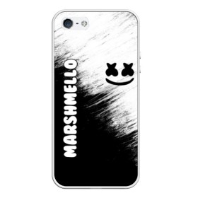 Чехол для iPhone 5/5S матовый с принтом Marshmello 3 в Екатеринбурге, Силикон | Область печати: задняя сторона чехла, без боковых панелей | Тематика изображения на принте: 