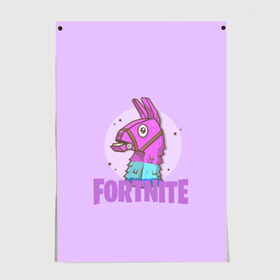 Постер с принтом Fortnite. Lama в Екатеринбурге, 100% бумага
 | бумага, плотность 150 мг. Матовая, но за счет высокого коэффициента гладкости имеет небольшой блеск и дает на свету блики, но в отличии от глянцевой бумаги не покрыта лаком | 