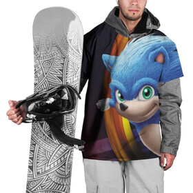 Накидка на куртку 3D с принтом Sonic  в Екатеринбурге, 100% полиэстер |  | Тематика изображения на принте: blue | hedgehog | movie | sonic | ёжик | синий | соник | фильм