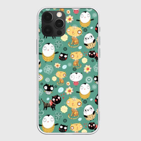 Чехол для iPhone 12 Pro Max с принтом Совы и котики в Екатеринбурге, Силикон |  | детский | животные | кот | котенок | котики | кошки | малыши | милые | пингвин | ромашки | совенок | совы | узоры | цветочки