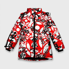 Зимняя куртка для девочек 3D с принтом Каратэ киокушинкай в Екатеринбурге, ткань верха — 100% полиэстер; подклад — 100% полиэстер, утеплитель — 100% полиэстер. | длина ниже бедра, удлиненная спинка, воротник стойка и отстегивающийся капюшон. Есть боковые карманы с листочкой на кнопках, утяжки по низу изделия и внутренний карман на молнии. 

Предусмотрены светоотражающий принт на спинке, радужный светоотражающий элемент на пуллере молнии и на резинке для утяжки. | Тематика изображения на принте: arts | black | fashion | hapkido | judo | karate | style | sym | taekwondo | white | белый | боевые | графика | дзюдо | дизайн | иероглифы | иллюстрация | искусства | картинка | киокушинкай | красный | мода | надпись | орнамент | рисунок