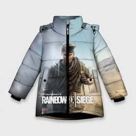 Зимняя куртка для девочек 3D с принтом Rainbow Six Siege Maverick в Екатеринбурге, ткань верха — 100% полиэстер; подклад — 100% полиэстер, утеплитель — 100% полиэстер. | длина ниже бедра, удлиненная спинка, воротник стойка и отстегивающийся капюшон. Есть боковые карманы с листочкой на кнопках, утяжки по низу изделия и внутренний карман на молнии. 

Предусмотрены светоотражающий принт на спинке, радужный светоотражающий элемент на пуллере молнии и на резинке для утяжки. | 6 | 9 | ash | castle | clancy’s | doc | fbi | gamer | gign | gsg | montagne | rainbow | rook | sas | shooter | siege | six | swat | thermite | tom | twitch | ubisoft | осада | радуга | спецназ | шутер
