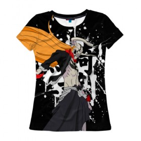 Женская футболка 3D с принтом Блич в Екатеринбурге, 100% полиэфир ( синтетическое хлопкоподобное полотно) | прямой крой, круглый вырез горловины, длина до линии бедер | anime | bleach | аниме | блич | ичиго | манга | маска | пустые | синигами | фэнтези