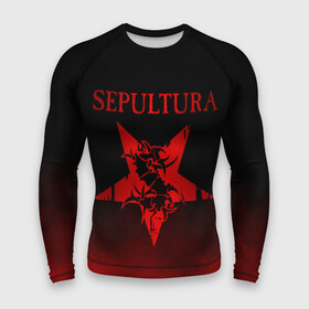 Мужской рашгард 3D с принтом Sepultura в Екатеринбурге,  |  | sepultura | грув метал | группы | дэт метал | метал | музыка | рок | трэш метал