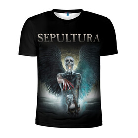 Мужская футболка 3D спортивная с принтом Sepultura в Екатеринбурге, 100% полиэстер с улучшенными характеристиками | приталенный силуэт, круглая горловина, широкие плечи, сужается к линии бедра | Тематика изображения на принте: sepultura | грув метал | группы | дэт метал | метал | музыка | рок | трэш метал