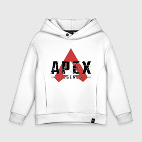 Детское худи Oversize хлопок с принтом Apex Legends Logo в Екатеринбурге, френч-терри — 70% хлопок, 30% полиэстер. Мягкий теплый начес внутри —100% хлопок | боковые карманы, эластичные манжеты и нижняя кромка, капюшон на магнитной кнопке | apex | apex legends | bangalor | bloodhound | caustic | gibraltar | legends | lifeline | logo | mirage | pathfinder | titanfall | wraith | апекс