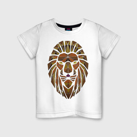 Детская футболка хлопок с принтом King в Екатеринбурге, 100% хлопок | круглый вырез горловины, полуприлегающий силуэт, длина до линии бедер | leo | дикая | король | кот | кошка | лев | мода | молодежь | молодость | охотник | трэнд