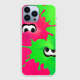 Чехол для iPhone 13 Pro Max с принтом Splatoon 2 в Екатеринбурге,  |  | booble gum | game | green | nintendo | pink | shooter | splatoon | switch | twitch | битва | брызги | глаза | головоногие | детям | драка | зеленый | игра | краска | краски | нинтендо | оружие | от третьего лица | розовый | стрелялки | шутер