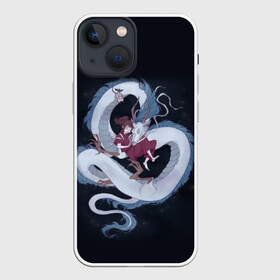 Чехол для iPhone 13 mini с принтом Нежность дракона и Тихиро в Екатеринбурге,  |  | аниме | безликий | сэн и таинственное исчезновение тихиро | унесённые призраками | хаку | хаяо миядзаки