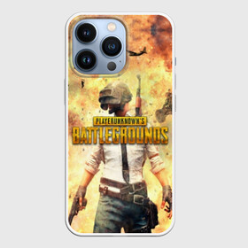 Чехол для iPhone 13 Pro с принтом PUBG BOOM в Екатеринбурге,  |  | Тематика изображения на принте: 2019 | battle royale | battlegrounds | chicken | cs:go | csgo | dinner | dota | dota2 | playerunknown’s | pubg | winner | боевик | война | игры | известные | королевская битва | ксго | оружие | пабг | шутеры