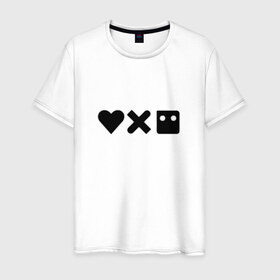 Мужская футболка хлопок с принтом LDR в Екатеринбурге, 100% хлопок | прямой крой, круглый вырез горловины, длина до линии бедер, слегка спущенное плечо. | death | love death + robots | netflix | robots | любовь | нетфликс | роботы | сериал