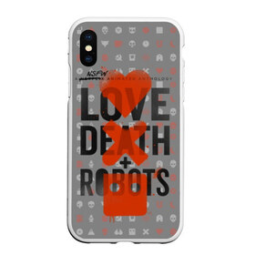 Чехол для iPhone XS Max матовый с принтом LOVE DEATH + ROBOTS в Екатеринбурге, Силикон | Область печати: задняя сторона чехла, без боковых панелей | death | love death + robots | netflix | robots | любовь | нетфликс | роботы | сериал