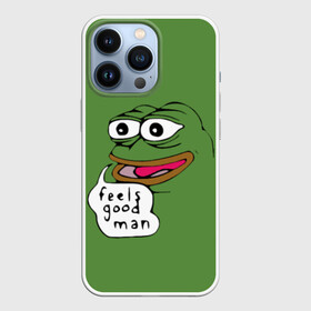 Чехол для iPhone 13 Pro с принтом Feels Good Man в Екатеринбурге,  |  | Тематика изображения на принте: pepe | pepe frog | зеленая лягушка | лягушка | пепе