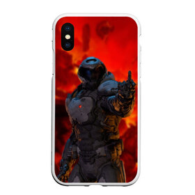 Чехол для iPhone XS Max матовый с принтом DOOM 3 в Екатеринбурге, Силикон | Область печати: задняя сторона чехла, без боковых панелей | doom | game | id software | ад | доом | дум | игра | кровь | монстры