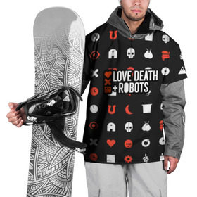Накидка на куртку 3D с принтом Love, Death & Robots в Екатеринбурге, 100% полиэстер |  | Тематика изображения на принте: cartoon | death | fantasy | heavy | horror | metal | miller | netflix | robots | tim | witness | любовь | миллер | мультфильм | робот | роботы | тим | ужасы | фэнтези