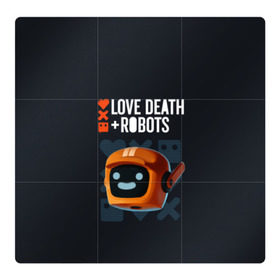 Магнитный плакат 3Х3 с принтом Love, Death & Robots в Екатеринбурге, Полимерный материал с магнитным слоем | 9 деталей размером 9*9 см | Тематика изображения на принте: cartoon | death | fantasy | heavy | horror | metal | miller | netflix | robots | tim | witness | любовь | миллер | мультфильм | робот | роботы | тим | ужасы | фэнтези