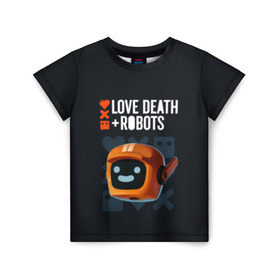 Детская футболка 3D с принтом Love, Death & Robots в Екатеринбурге, 100% гипоаллергенный полиэфир | прямой крой, круглый вырез горловины, длина до линии бедер, чуть спущенное плечо, ткань немного тянется | cartoon | death | fantasy | heavy | horror | metal | miller | netflix | robots | tim | witness | любовь | миллер | мультфильм | робот | роботы | тим | ужасы | фэнтези