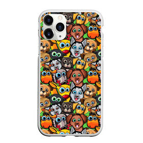 Чехол для iPhone 11 Pro матовый с принтом Веселые собачки в Екатеринбурге, Силикон |  | бульдог | голубые глаза | доберман | животные | жирафы | котики | милые | олени | разноцветные | собаки | хаски | яркие