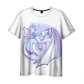 Мужская футболка 3D с принтом дневная фурия в Екатеринбурге, 100% полиэфир | прямой крой, круглый вырез горловины, длина до линии бедер | how to train your dragon | night fury | беззубик | дракон | как приручить дракона | ночная фурия