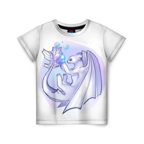 Детская футболка 3D с принтом дневная фурия в Екатеринбурге, 100% гипоаллергенный полиэфир | прямой крой, круглый вырез горловины, длина до линии бедер, чуть спущенное плечо, ткань немного тянется | how to train your dragon | night fury | беззубик | дракон | как приручить дракона | ночная фурия