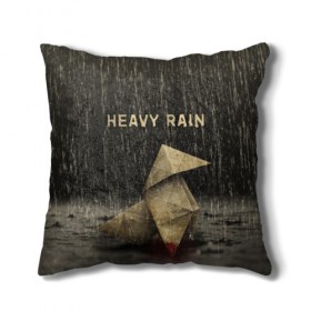 Подушка 3D с принтом Heavy Rain в Екатеринбурге, наволочка – 100% полиэстер, наполнитель – холлофайбер (легкий наполнитель, не вызывает аллергию). | состоит из подушки и наволочки. Наволочка на молнии, легко снимается для стирки | Тематика изображения на принте: 