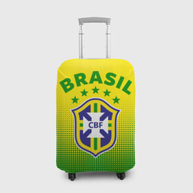 Чехол для чемодана 3D с принтом Бразилия в Екатеринбурге, 86% полиэфир, 14% спандекс | двустороннее нанесение принта, прорези для ручек и колес | brasil | brazil | бразилия | бразильская сборная | сборная бразилии | сборная бразилии по футболу | сборные | форма | футбол | футбольные сборные | чемпиона | чемпионат мира