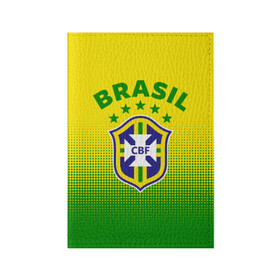 Обложка для паспорта матовая кожа с принтом Бразилия в Екатеринбурге, натуральная матовая кожа | размер 19,3 х 13,7 см; прозрачные пластиковые крепления | brasil | brazil | бразилия | бразильская сборная | сборная бразилии | сборная бразилии по футболу | сборные | форма | футбол | футбольные сборные | чемпиона | чемпионат мира