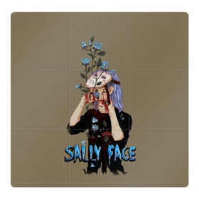 Магнитный плакат 3Х3 с принтом Sally Face в Екатеринбурге, Полимерный материал с магнитным слоем | 9 деталей размером 9*9 см | sally face | игра | компьютерная игра | лицо | маска | протез | салли фейс | школа | шрамы