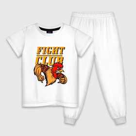 Детская пижама хлопок с принтом Fight Club в Екатеринбурге, 100% хлопок |  брюки и футболка прямого кроя, без карманов, на брюках мягкая резинка на поясе и по низу штанин
 | Тематика изображения на принте: box | boxing | bruce lee | champion | dragon | fight | fighter | judo | muay thai | team | tiger | ufc | али | боевые | боец | бой | бокс | боксер | борьба | брюс ли | воин | дзюдо | дракон | единоборства | искусство | карате | контакт | кулак | лев