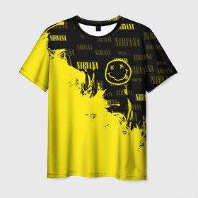 Мужская футболка 3D с принтом NIRVANA в Екатеринбурге, 100% полиэфир | прямой крой, круглый вырез горловины, длина до линии бедер | like nirvana | nirvana | nirvana smells | nirvana spirit | nirvana teen | teen spirit | курт кобейн | нирвана | нирвана like. | нирвана smells