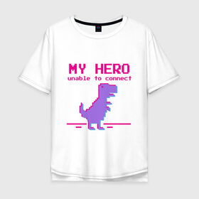 Мужская футболка хлопок Oversize с принтом Pixel Hero в Екатеринбурге, 100% хлопок | свободный крой, круглый ворот, “спинка” длиннее передней части | 8 bit | pixel | pixelart | t rex | пиксель | пиксельарт | рекс | тираннозавр