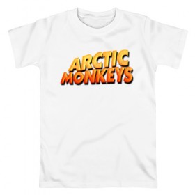 Мужская футболка хлопок с принтом Arctic Monkeys в Екатеринбурге, 100% хлопок | прямой крой, круглый вырез горловины, длина до линии бедер, слегка спущенное плечо. | британская | гараж | группа | инди рок | метал | постпанк | психоделический | ривайвл | рок | хай грин | электроник