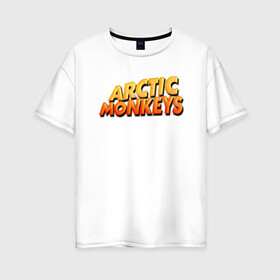 Женская футболка хлопок Oversize с принтом Arctic Monkeys в Екатеринбурге, 100% хлопок | свободный крой, круглый ворот, спущенный рукав, длина до линии бедер
 | британская | гараж | группа | инди рок | метал | постпанк | психоделический | ривайвл | рок | хай грин | электроник
