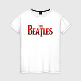 Женская футболка хлопок с принтом The Beatles в Екатеринбурге, 100% хлопок | прямой крой, круглый вырез горловины, длина до линии бедер, слегка спущенное плечо | битлз | британская | группа | джон леннон | джордж харрисон | ливерпуль | пол маккартни | ринго старр | рок