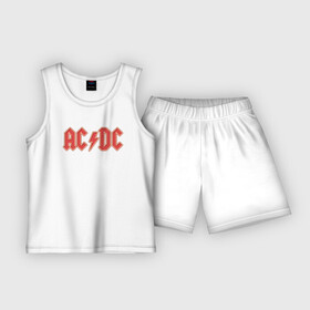 Детская пижама с шортами хлопок с принтом AC DC в Екатеринбурге,  |  | Тематика изображения на принте: австралийская | ангус янг | блюз | группа | малькольм янг | рок | рок н ролл | стиви янг | хард