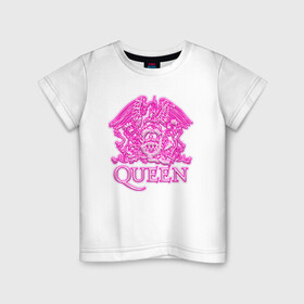 Детская футболка хлопок с принтом Queen  в Екатеринбурге, 100% хлопок | круглый вырез горловины, полуприлегающий силуэт, длина до линии бедер | queen | богемская рапсодия | брайан мэи | британская | группа | королева | роджер тейлор | рок | фредди меркьюри
