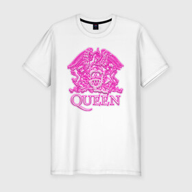 Мужская футболка хлопок Slim с принтом Queen  в Екатеринбурге, 92% хлопок, 8% лайкра | приталенный силуэт, круглый вырез ворота, длина до линии бедра, короткий рукав | queen | богемская рапсодия | брайан мэи | британская | группа | королева | роджер тейлор | рок | фредди меркьюри