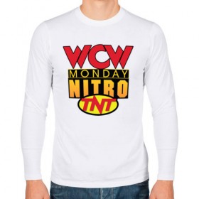 Мужской лонгслив хлопок с принтом WCW Monday Night Nitro в Екатеринбурге, 100% хлопок |  | nitro | wcw | wrestling | рестлинг