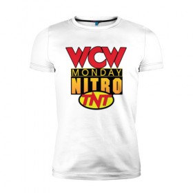 Мужская футболка премиум с принтом WCW Monday Night Nitro в Екатеринбурге, 92% хлопок, 8% лайкра | приталенный силуэт, круглый вырез ворота, длина до линии бедра, короткий рукав | nitro | wcw | wrestling | рестлинг