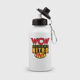 Бутылка спортивная с принтом WCW Monday Night Nitro в Екатеринбурге, металл | емкость — 500 мл, в комплекте две пластиковые крышки и карабин для крепления | Тематика изображения на принте: nitro | wcw | wrestling | рестлинг