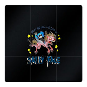 Магнитный плакат 3Х3 с принтом Sally Face в Екатеринбурге, Полимерный материал с магнитным слоем | 9 деталей размером 9*9 см | sally face | игра | компьютерная игра | лицо | маска | протез | салли фейс | школа | шрамы