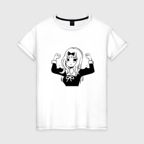 Женская футболка хлопок с принтом Чика Фудзивара в Екатеринбурге, 100% хлопок | прямой крой, круглый вырез горловины, длина до линии бедер, слегка спущенное плечо | kaguya sama: love is war | аниме | тика фудзивара