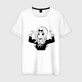 Мужская футболка хлопок с принтом Чика Фудзивара в Екатеринбурге, 100% хлопок | прямой крой, круглый вырез горловины, длина до линии бедер, слегка спущенное плечо. | kaguya sama: love is war | аниме | тика фудзивара