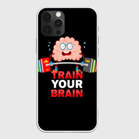 Чехол для iPhone 12 Pro с принтом Train your brain в Екатеринбурге, силикон | область печати: задняя сторона чехла, без боковых панелей | athlete | books | brain | cool | drops | fitness | heavy | inscription | load | slogan | sport | sweat | text | train | weight | your | атлет | брызги | вес | девиз | капли | книги | крутой | лозунг | мозг | нагрузка | надпись | очки | пот | при