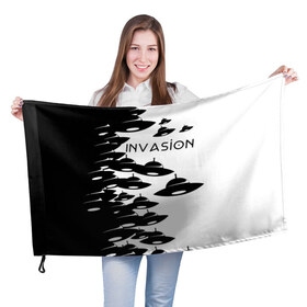 Флаг 3D с принтом Вторжение в Екатеринбурге, 100% полиэстер | плотность ткани — 95 г/м2, размер — 67 х 109 см. Принт наносится с одной стороны | invasion | ufo | вторжение | инопланетянин | летающая тарелка | нло | пришельцы