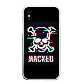 Чехол для iPhone XS Max матовый с принтом Pirate sign в Екатеринбурге, Силикон | Область печати: задняя сторона чехла, без боковых панелей | attack | bones | glitch | hacked | hacker | pirate | sign | skull | symbol | text | warning | атака | взломанный | глюк | знак | кости | пиратский | предупреждение | символ | текст | хакер | череп