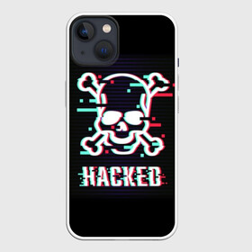 Чехол для iPhone 13 с принтом Pirate sign в Екатеринбурге,  |  | attack | bones | glitch | hacked | hacker | pirate | sign | skull | symbol | text | warning | атака | взломанный | глюк | знак | кости | пиратский | предупреждение | символ | текст | хакер | череп