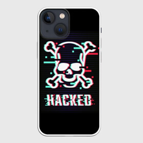 Чехол для iPhone 13 mini с принтом Pirate sign в Екатеринбурге,  |  | attack | bones | glitch | hacked | hacker | pirate | sign | skull | symbol | text | warning | атака | взломанный | глюк | знак | кости | пиратский | предупреждение | символ | текст | хакер | череп