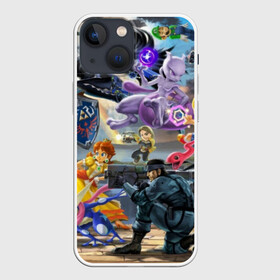 Чехол для iPhone 13 mini с принтом Super Smash Bros ultimate в Екатеринбурге,  |  | Тематика изображения на принте: game | mario | nintendo | nintendo all star | pikachu | pokemon | super smash bros | ultimate | джиглипафф | донки конг | зельда | игры | линк | марио | нинтендо | пикачу | покемоны | эш