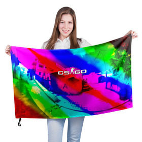 Флаг 3D с принтом DUST2 Colors cs go в Екатеринбурге, 100% полиэстер | плотность ткани — 95 г/м2, размер — 67 х 109 см. Принт наносится с одной стороны | 